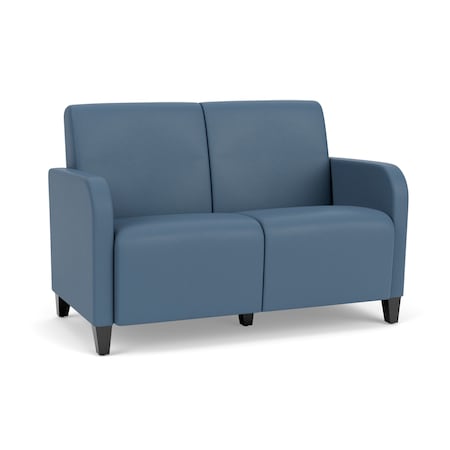 Lesro Siena Lounge Reception 2 Seat Tandem Seating No Center Arm, Black, MD Titan Upholstery SN2101
